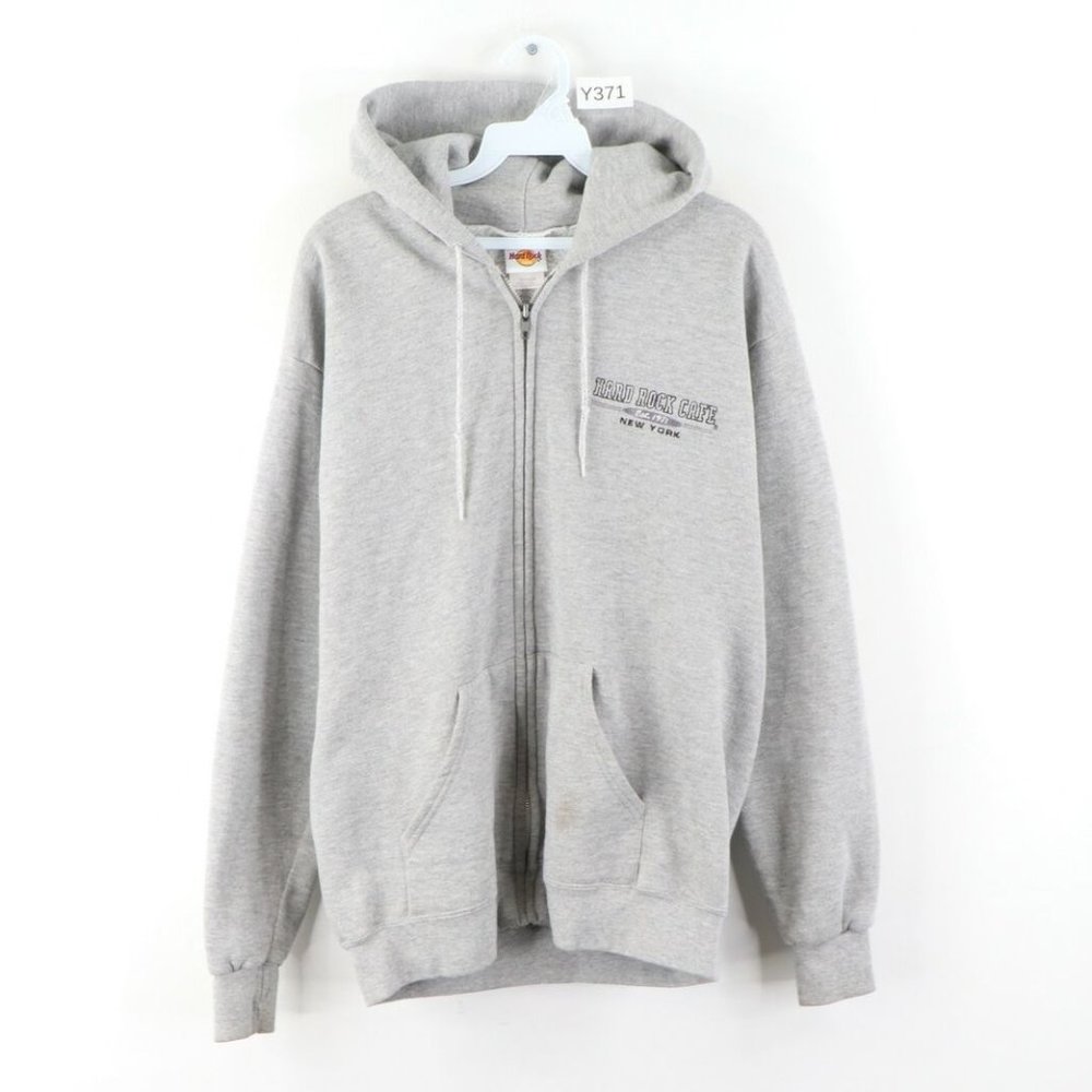 Vintage Hard Rock Cafe New York Zip Hoodie Gray